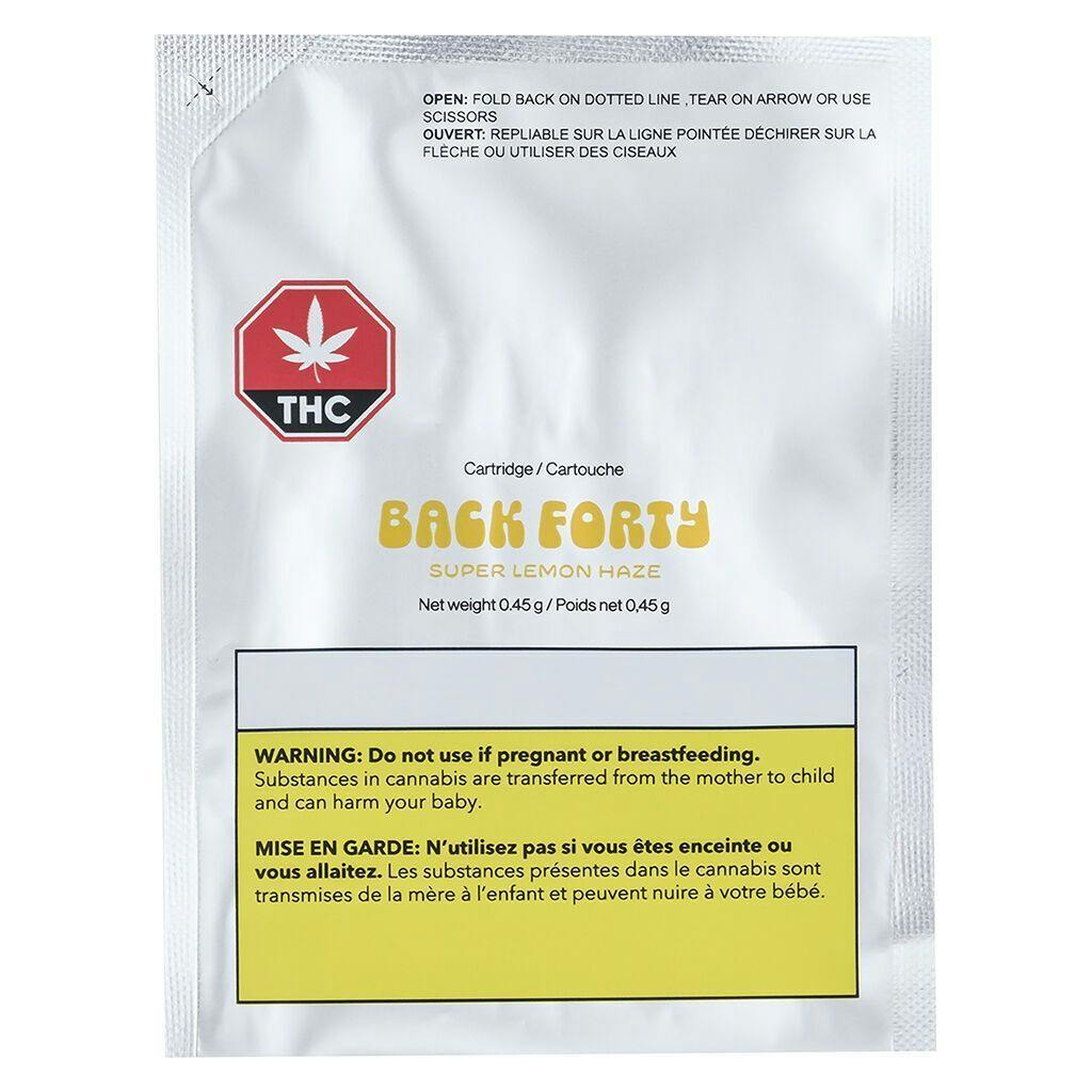 Back Forty - SUPER LEMON HAZE SATIVA CARTIDGE - 1x1G