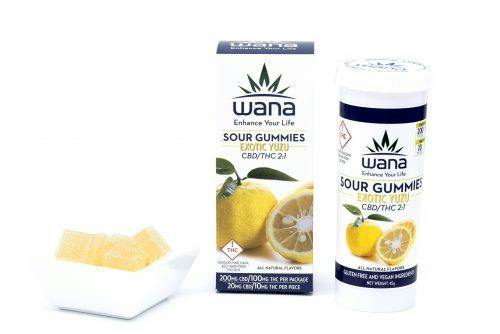 Wana Sour Gummies: Exotic Yuzu 2:1 CBD/THC