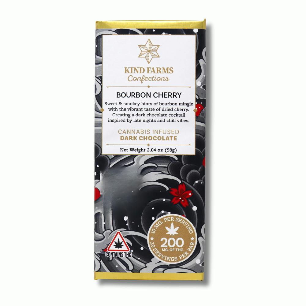 Bourbon Cherry Dark Chocolate Bar | [200mg] | Kind Farms