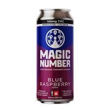 Magic Number: Magic Number 100mg Blue Raspberry Indica Live Resin Soda