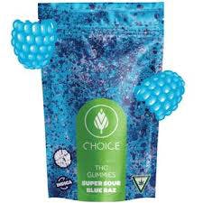 AU Choice Gummies 200mg - (Super Sour Blue Raz)