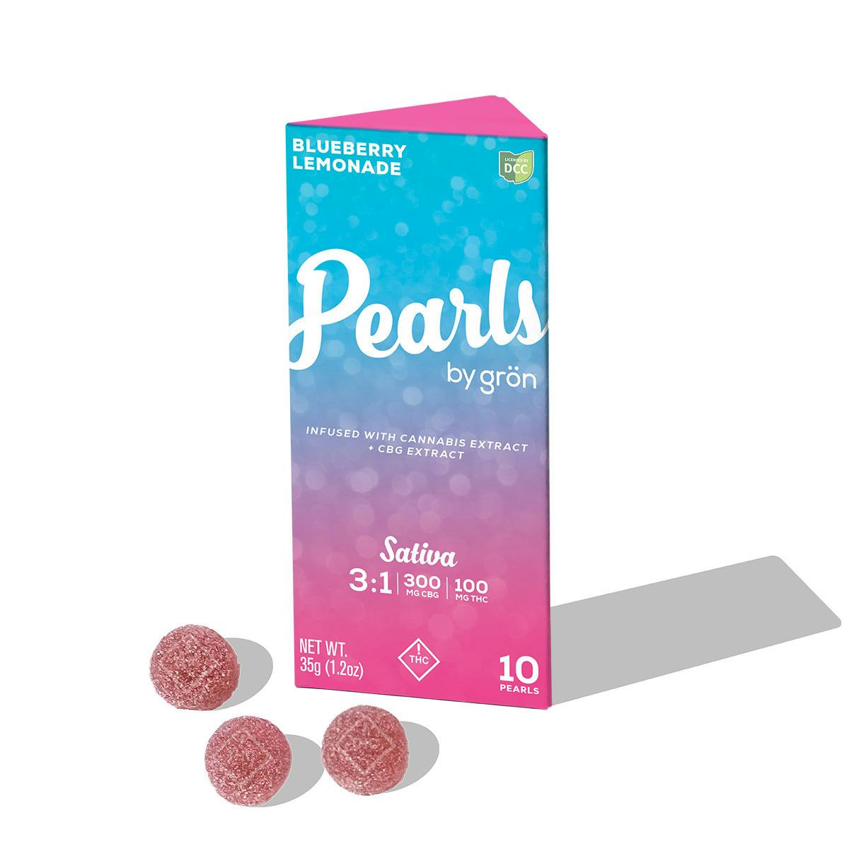 Blueberry Lemonade | Pearl Gummies 100mg 1:3 THC:CBG 10pk