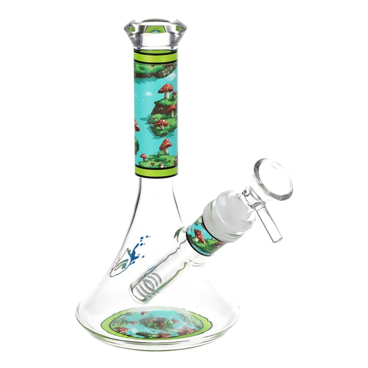 Pulsar Design Series Beaker Glass Water Pipe - Floating Mushrooms / 6.75" / 14mm F