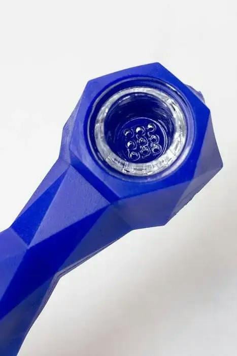 ONE Silicone Hand Pipe w/ Glass Bowl - BLUE