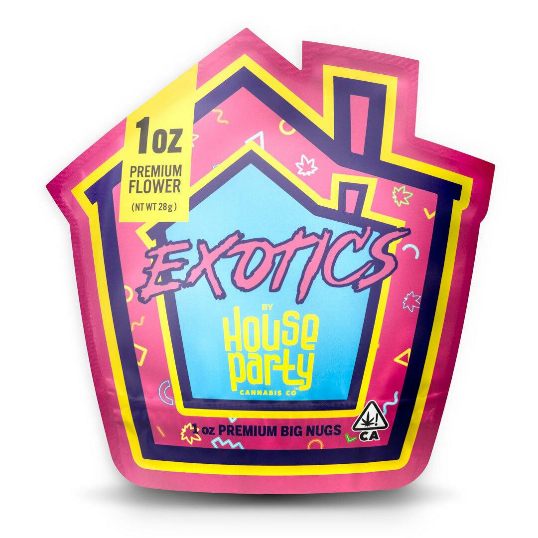 HOUSE PARTY EXOTICS - FLOWER - 28G - LITTLES - INDICA - HASHBURGER
