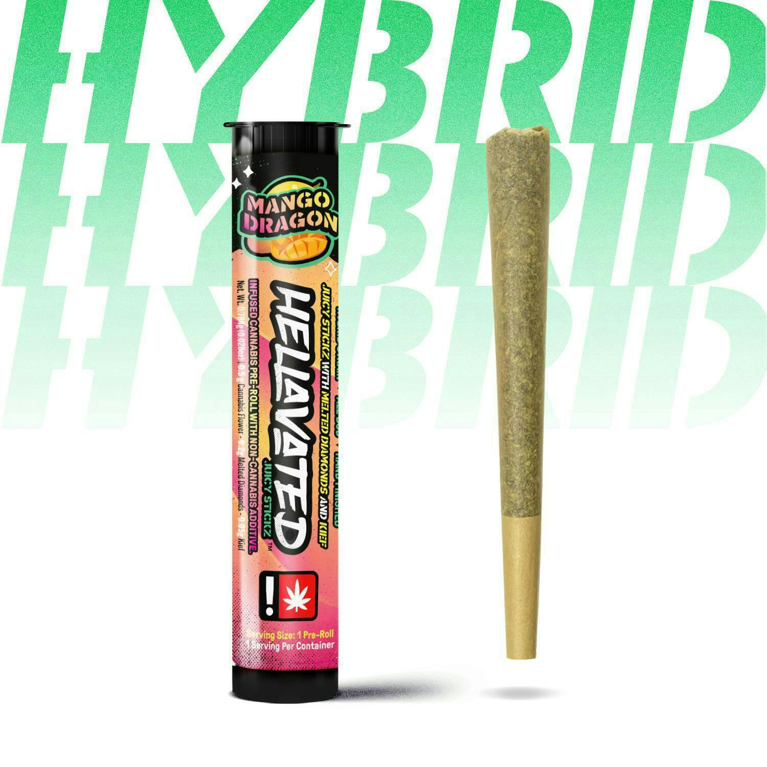 Hellavated - Mango Dragon - Juicy Stickz Infused Pre-Roll 1pk at The Ryvanta