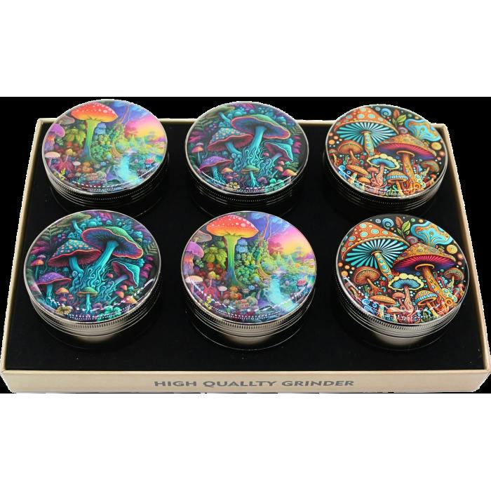 4 PART ZINC GRINDER 63MM - ASSORTED DESIGNS