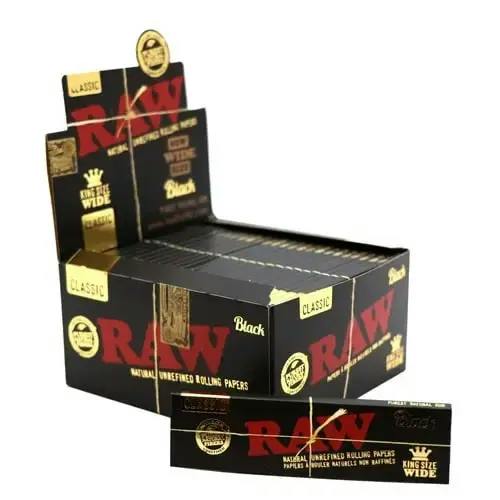 SC - Raw - Black King Size Single Wide Rolling Paper