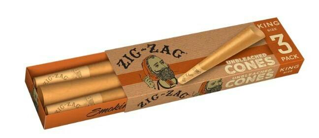 Zig-Zag 3ct King Size Unbleached Cones