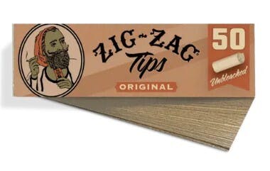Zig-Zag 50ct Unbleached Rolling Tips at High Standards