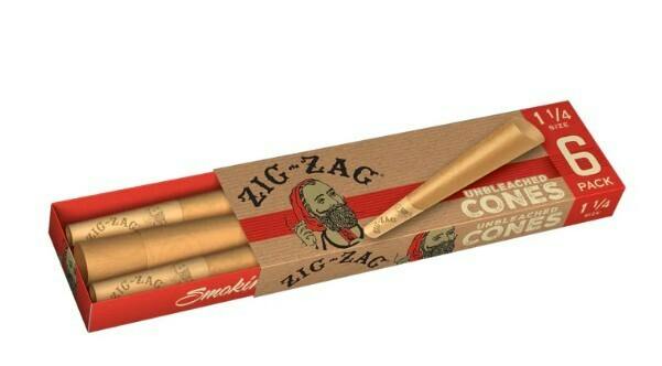 Zig-Zag 1 1/4 6ct Unbleached Cones