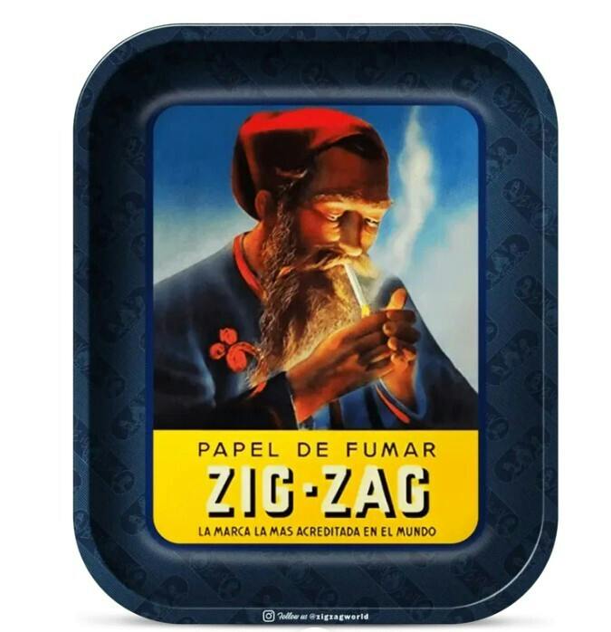 Zig-Zag Lrg Vintage Blue Rolling Tray
