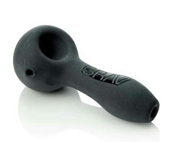 GRAV 4" Sandblasted Spoon Pipe - Black