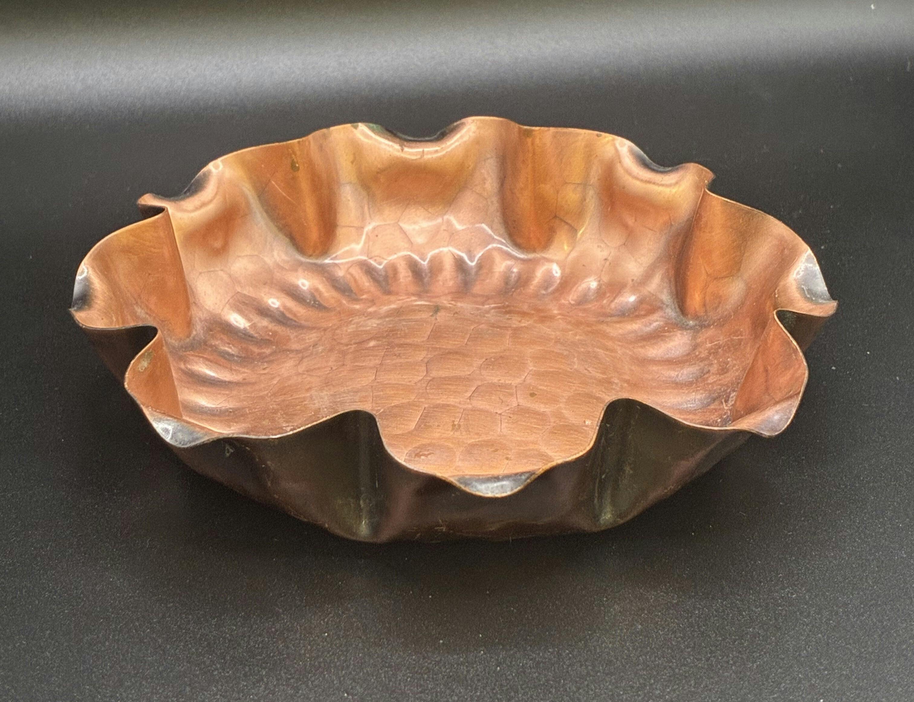 Vintage Ashtray, Copper Flower