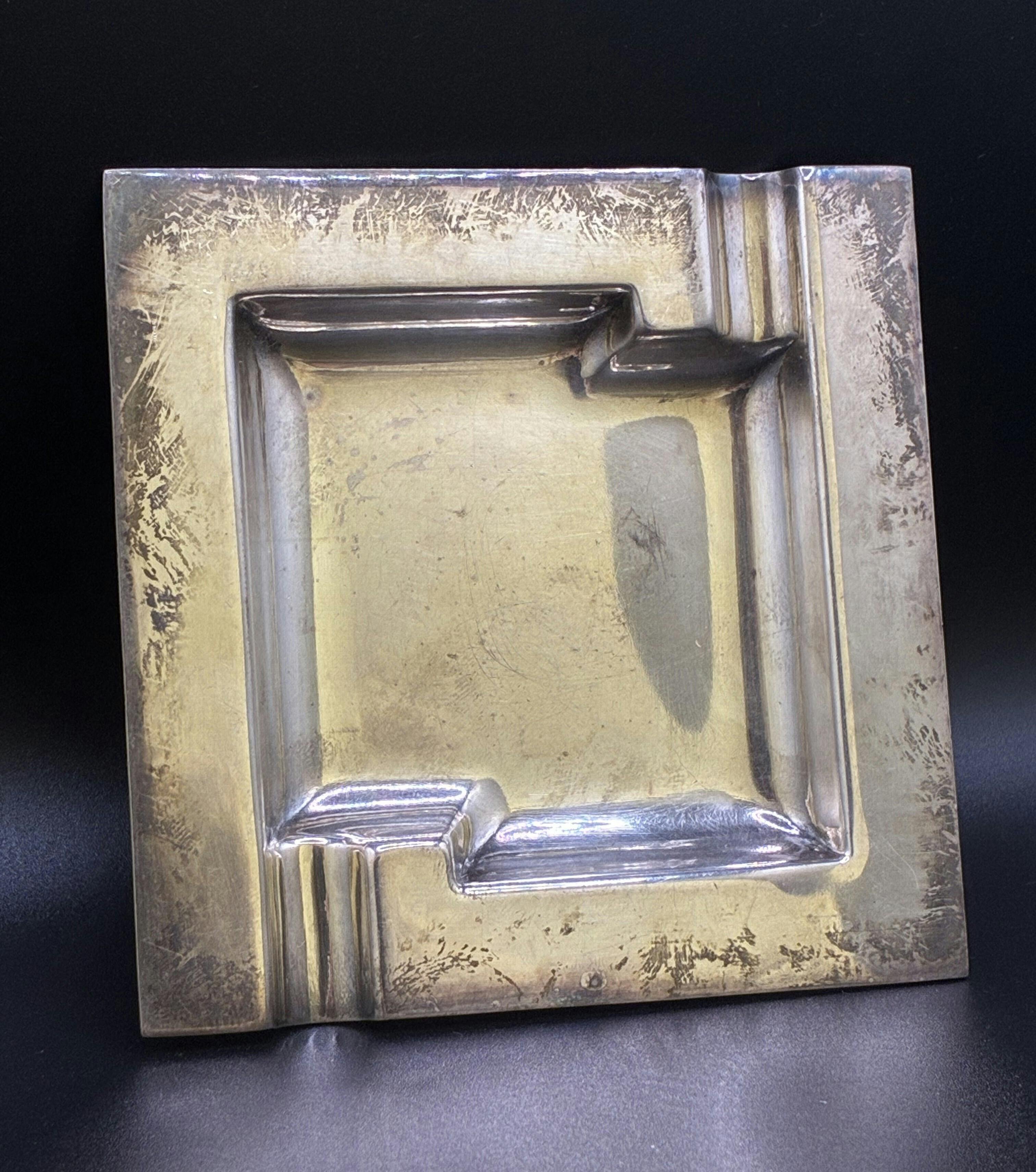 Vintage Ashtray, Metal Square Small