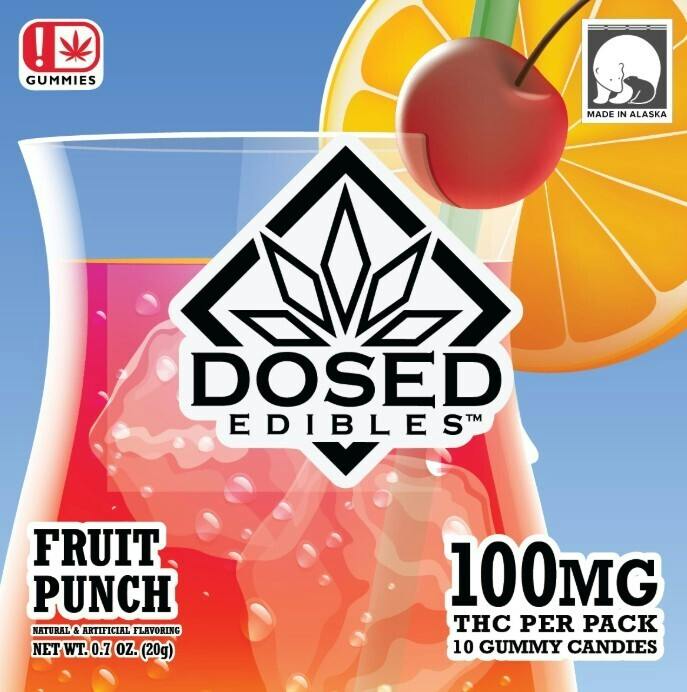 Dosed Edibles Fruit Punch Gummies 10pk