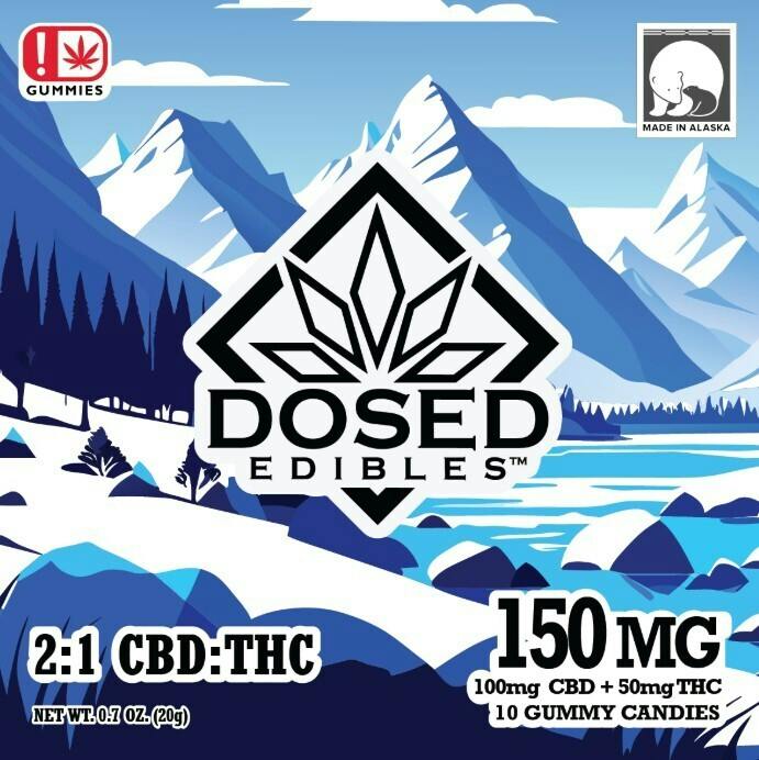Dosed Edibles 2:1 CBD:THC Gummies 100mg:50mg 10pk