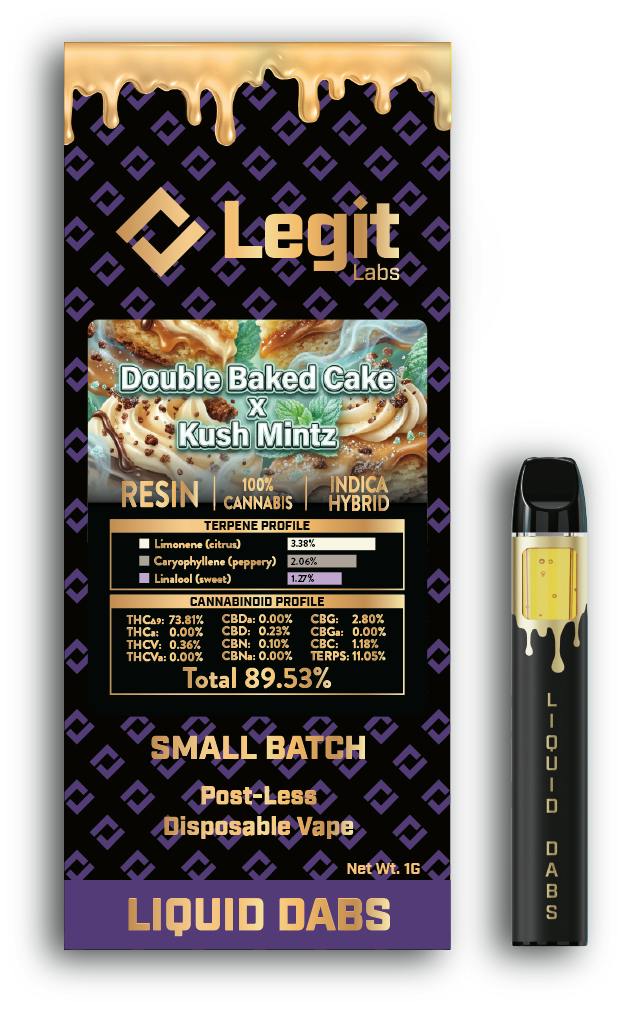 LEGIT LABS | DOUBLE BAKED CAKE X KUSH MINTZ | HYBRID | DISPOSABLE VAPE | 1G | REC