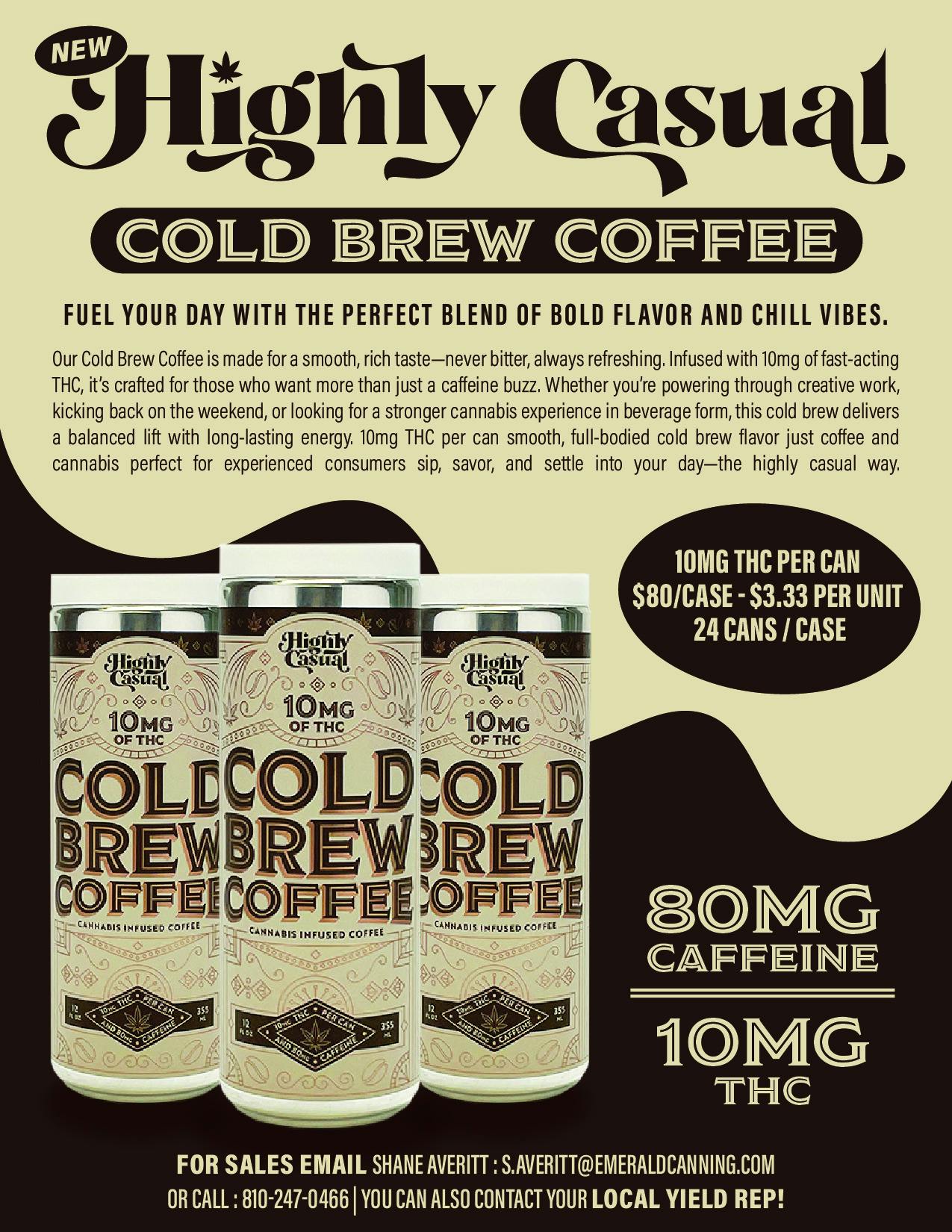 HIGHLY CASUAL | COLD BREW | COFFEE | 10MG/80MG CAFFINE | REC