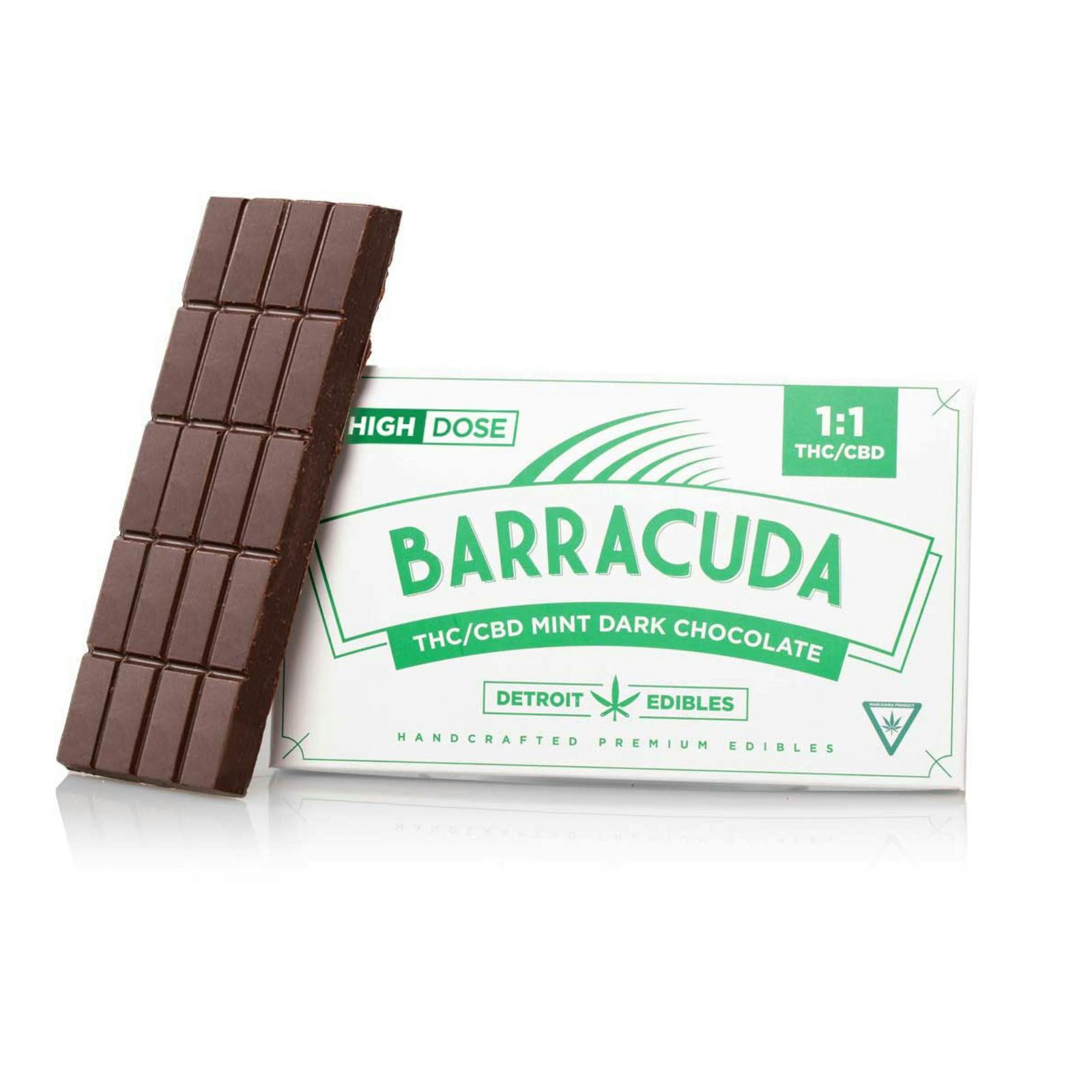 DETROIT EDIBLES | BARRACUDA MINT DARK CHOCOLATE BAR | 200MG | REC