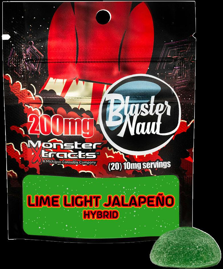 MONSTER XTRACTS | BLASTER NAUT LIME LIGHT JALEPENO | HYBRID | GUMMIES | 200MG | REC