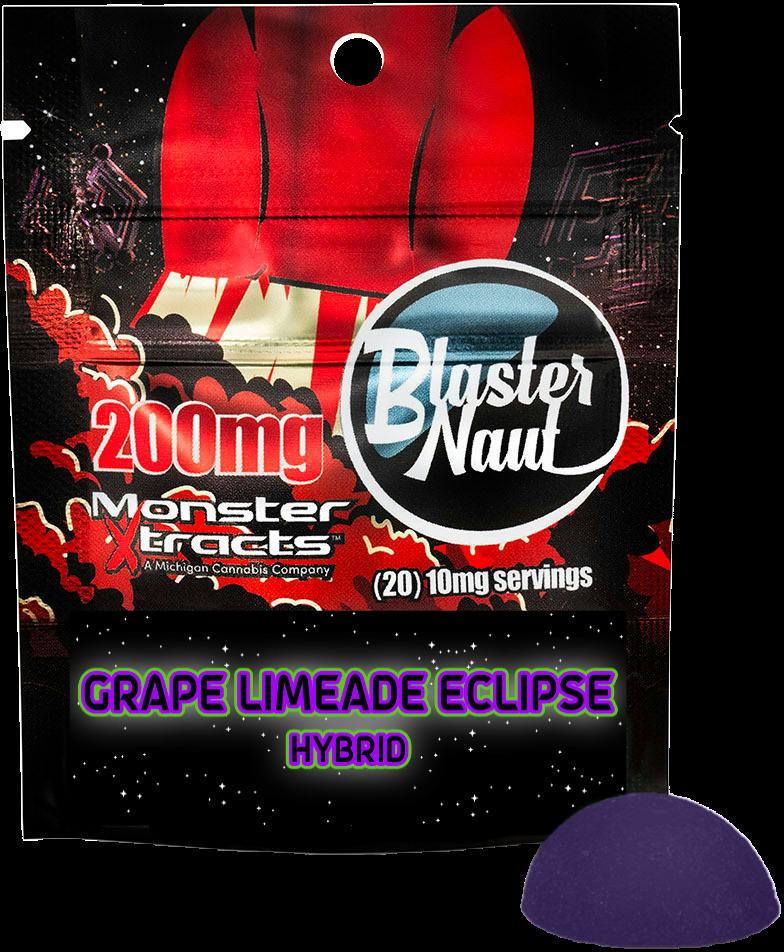 MONSTER XTRACTS | BLASTER NAUT GRAPE LIMEADE ECLIPSE | HYBRID | GUMMIES | 200MG | REC
