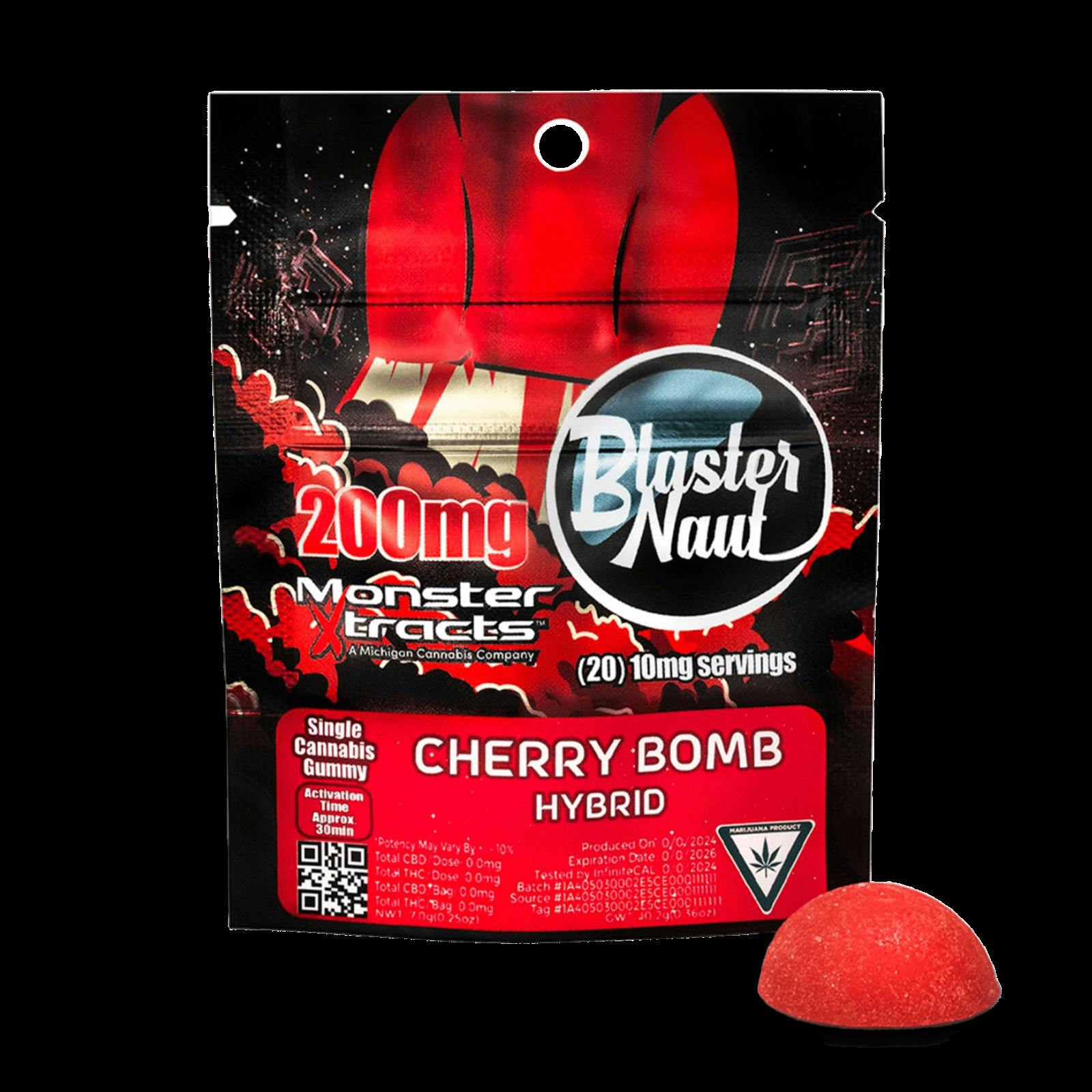 MONSTER XTRACTS | BLASTER NAUT CHERRY BOMB | HYBRID | GUMMIES | 200MG | REC