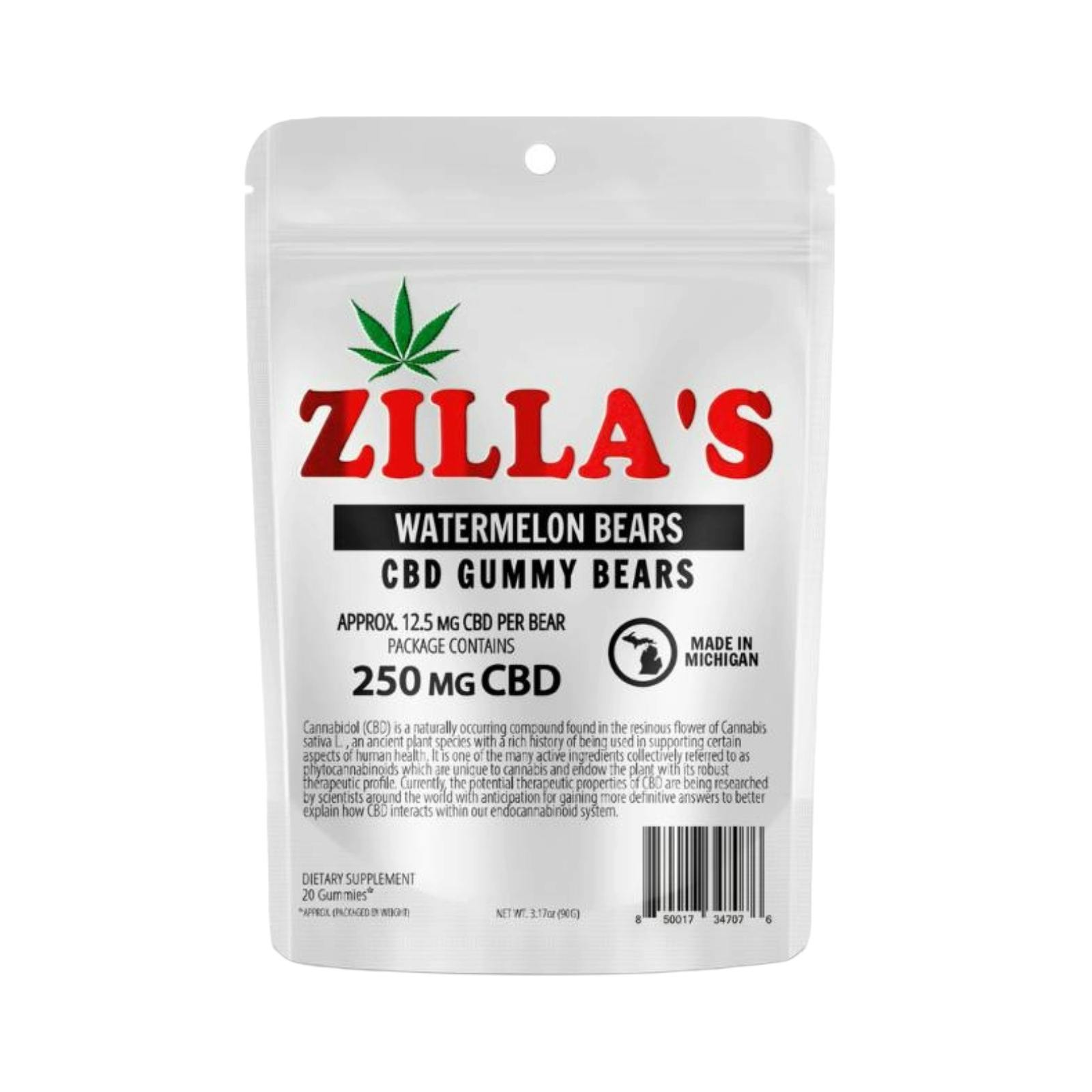 ZILLA'S | WATERMELON | CBD GUMMIES | 250MG