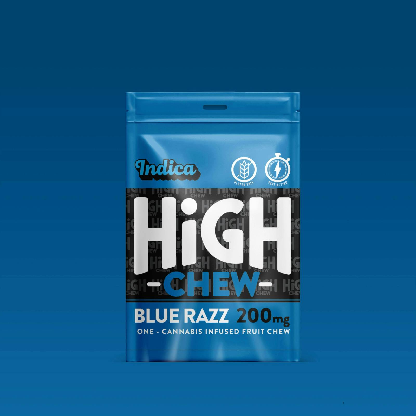 HIGH CHEW | BLUE RAZZ | INDICA | FRUIT CHEW | 200MG