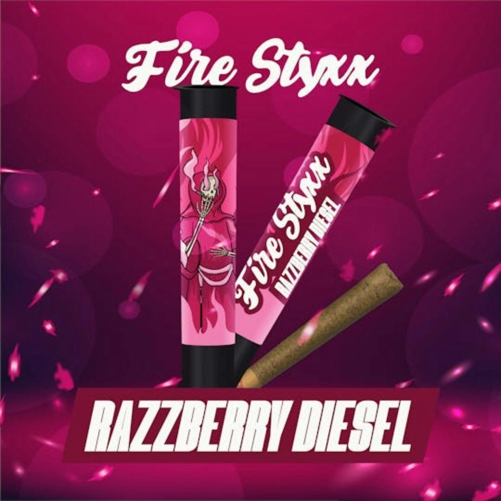 GLORIOUS | FIRE STYXX RAZZBERRY DIESEL | SATIVA | INFUSED PRE-ROLL | 1G