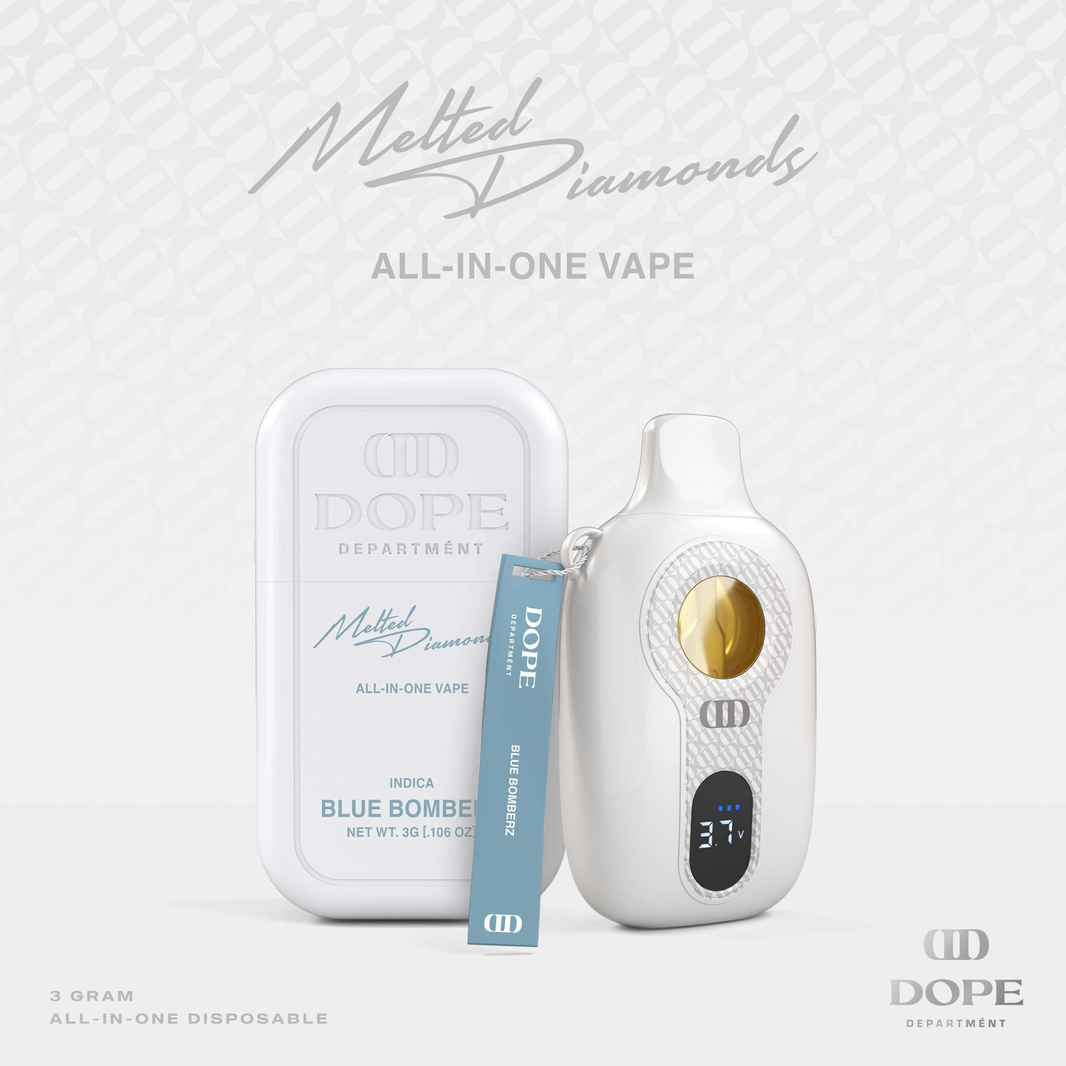 DOPE DEPARTMENT | BLUE BOMBERZ MELTED DIAMONDS | SATIVA | DISPOSABLE VAPE | 3G