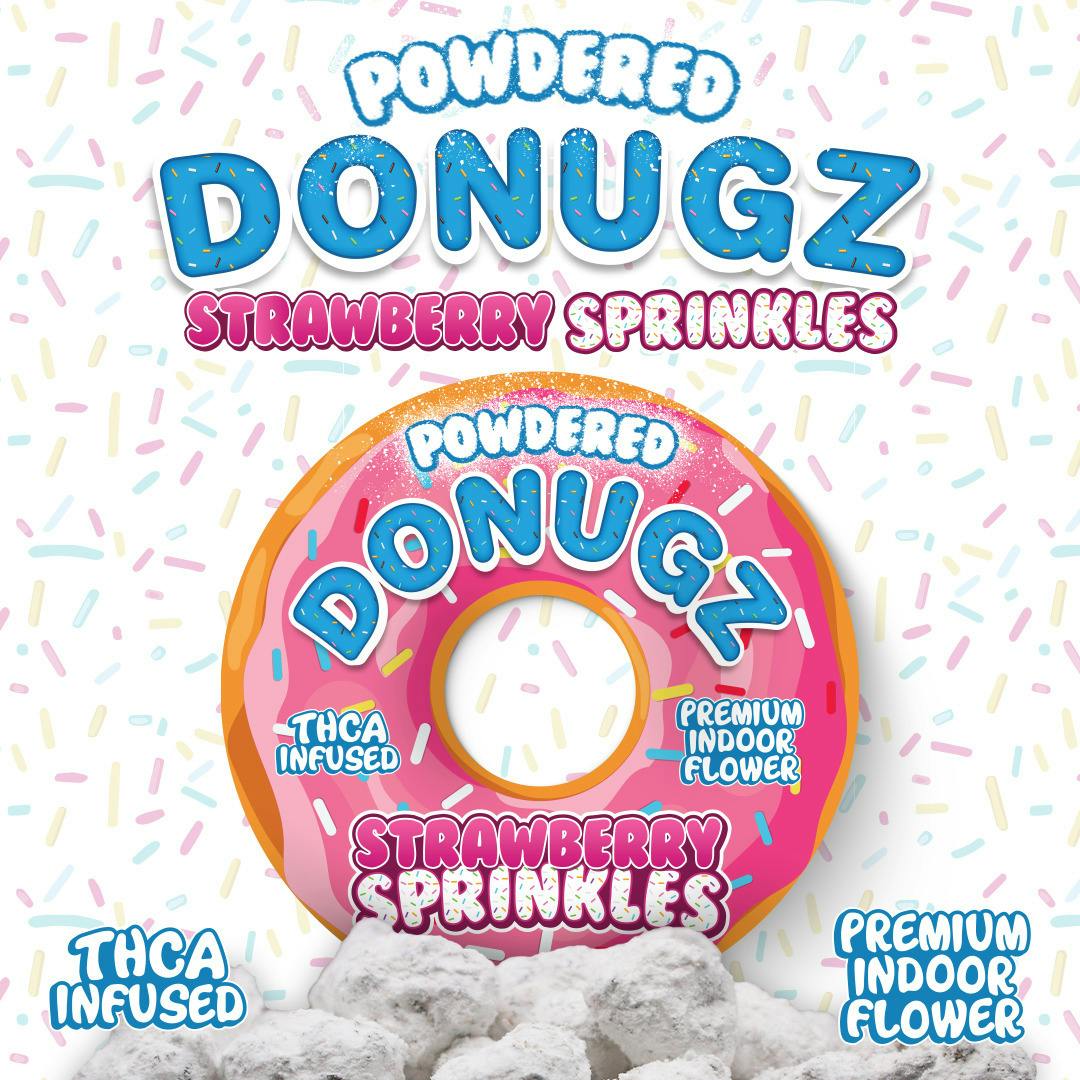 POWDERED DONUGZ | STRAWBERRY SPRINKLES | HYBRID | PRE-PACK INFUSED FLOWER | 3.5G