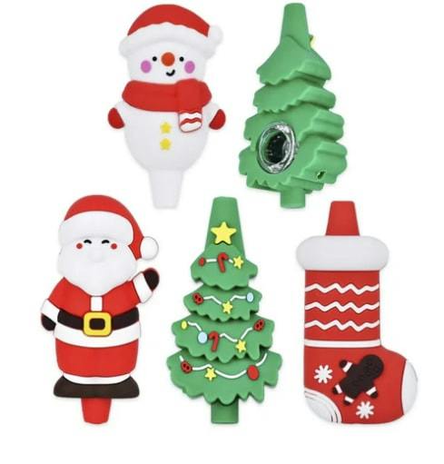 Christmas Collection- Silicone Hand Pipe 3.5"-4.25"