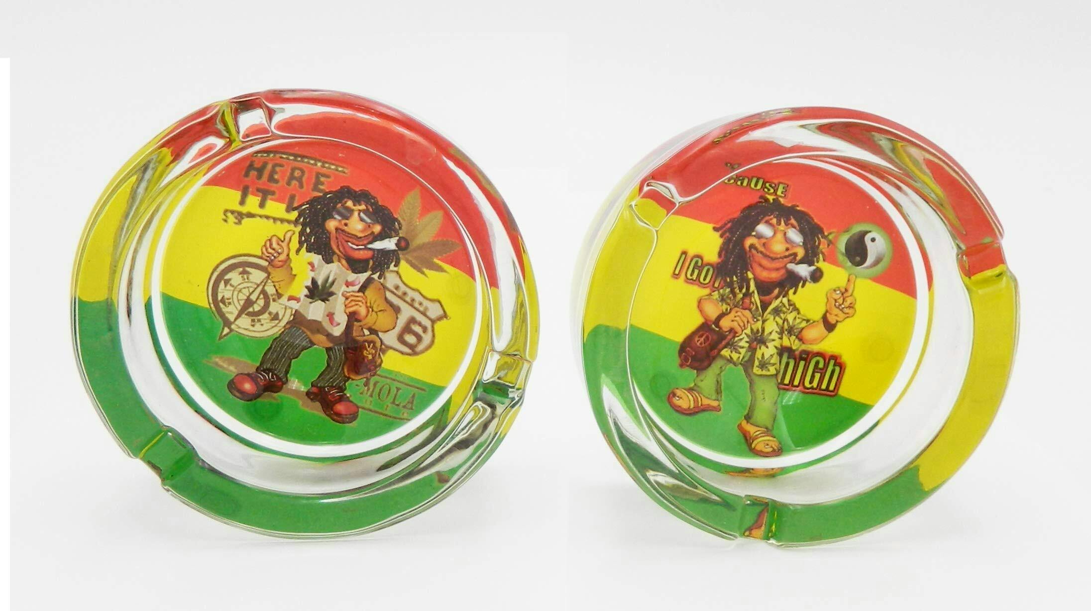 Rasta Man Glass Ashtray