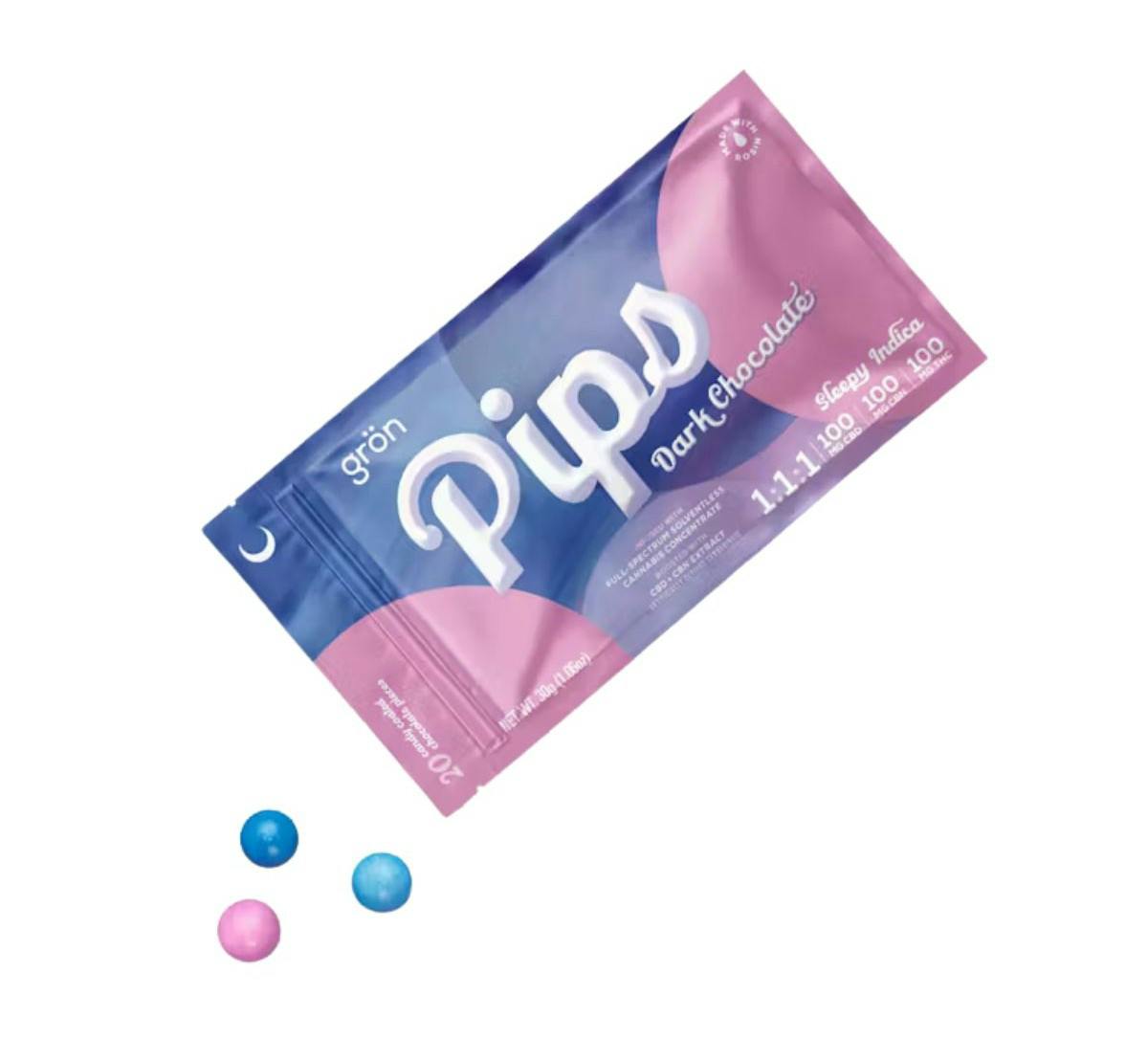 Dark Chocolate Pips | 1:1:1 THC:CBD:CBN | 20 pk | Indica