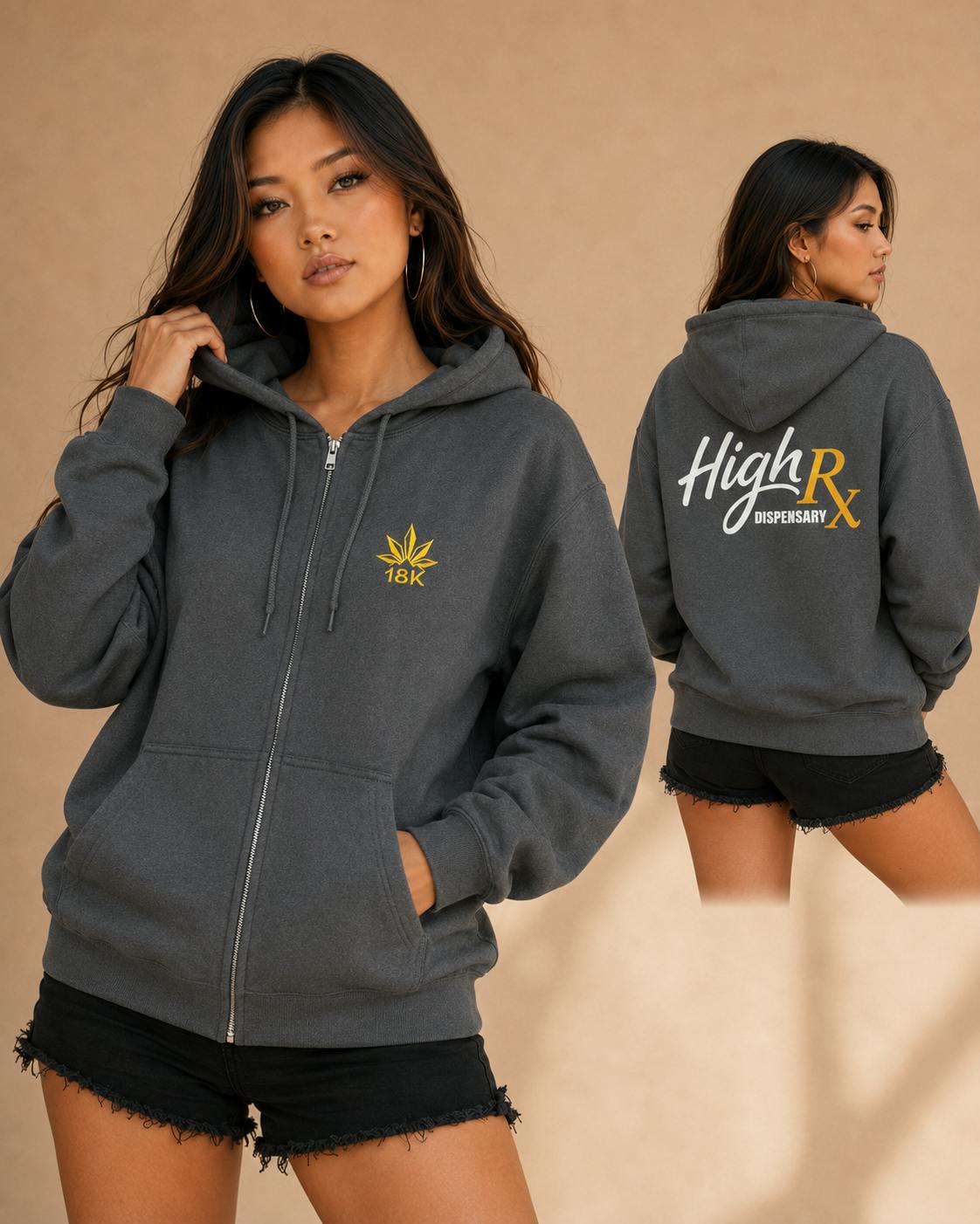 HighRx Full Zip-Gray L
