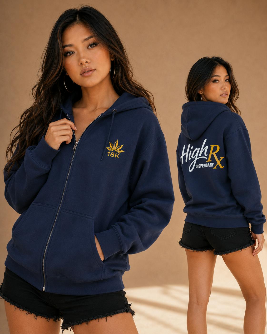 HighRx Full Zip-Blue XL