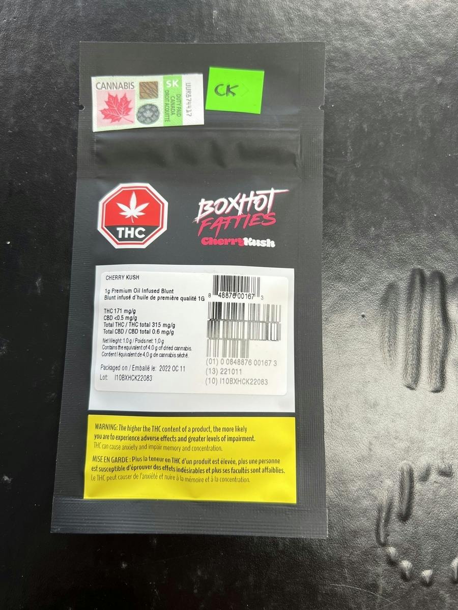 BoxHot - Fatties Cherry Kush Blunt - Infused Pre-Roll - 1 x 1g