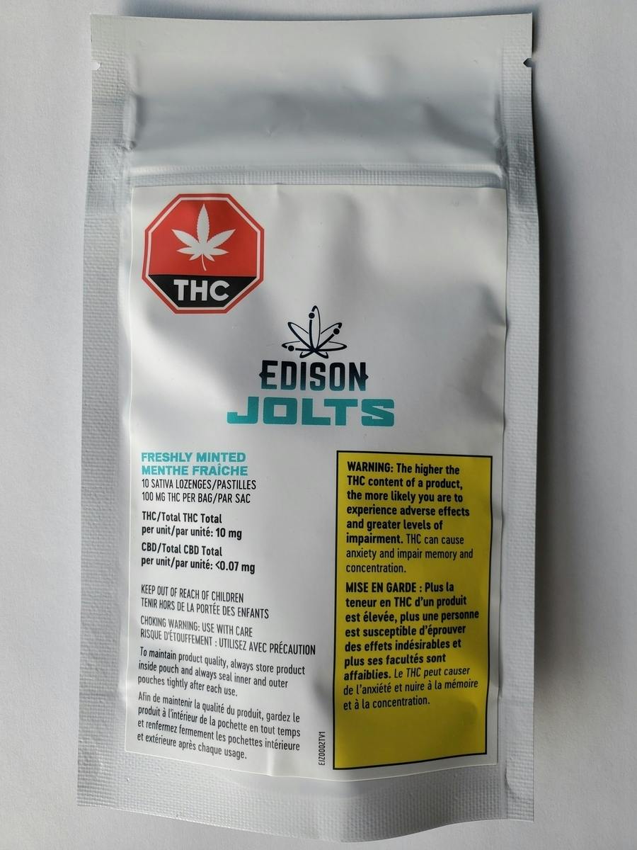 Edison Jolts - Freshly Minted Sativa Lozenges - Edibles - 10x10mg