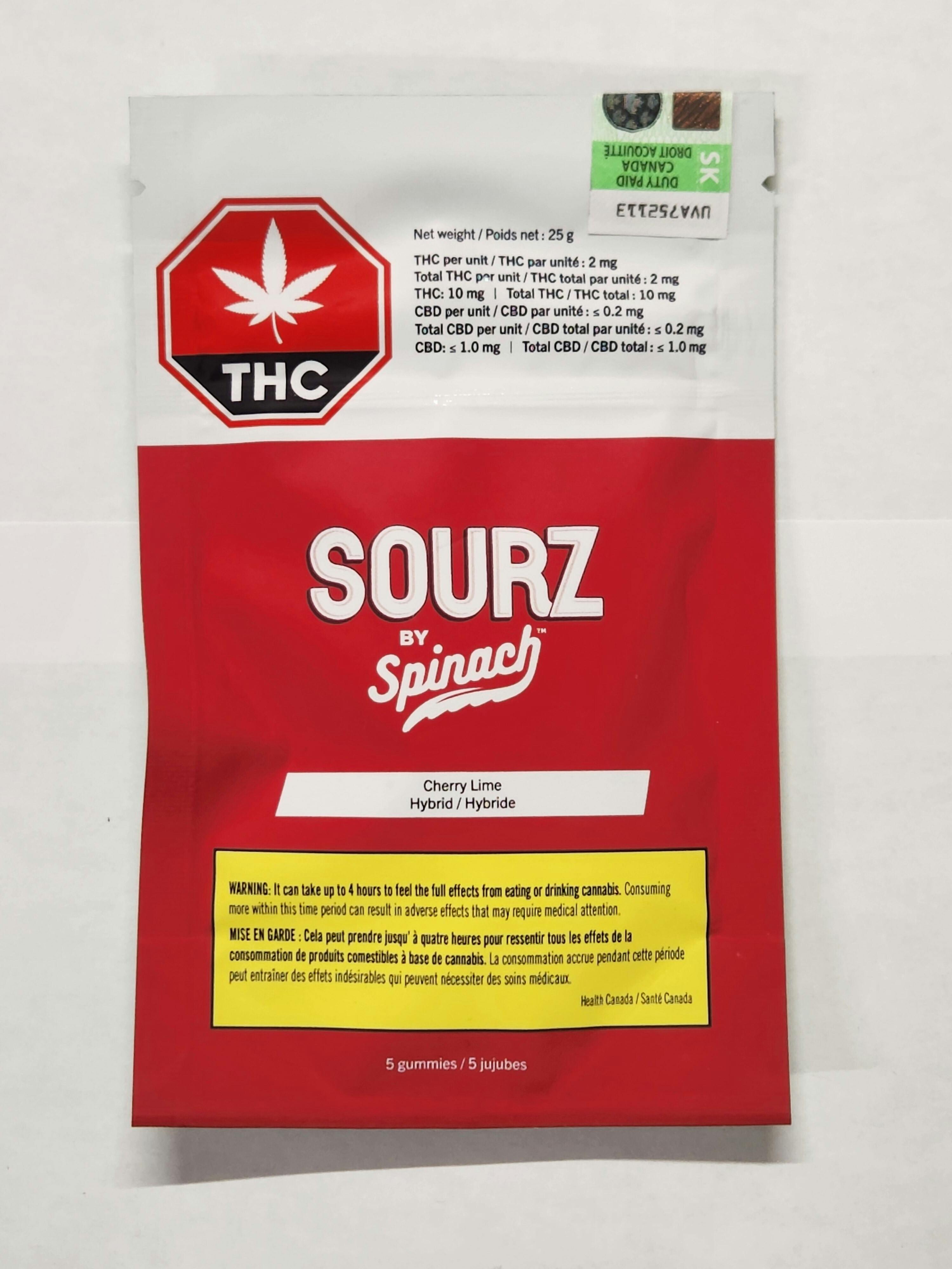 Spinach - Cherry Lime Sourz - Edibles - 5 x 2mg