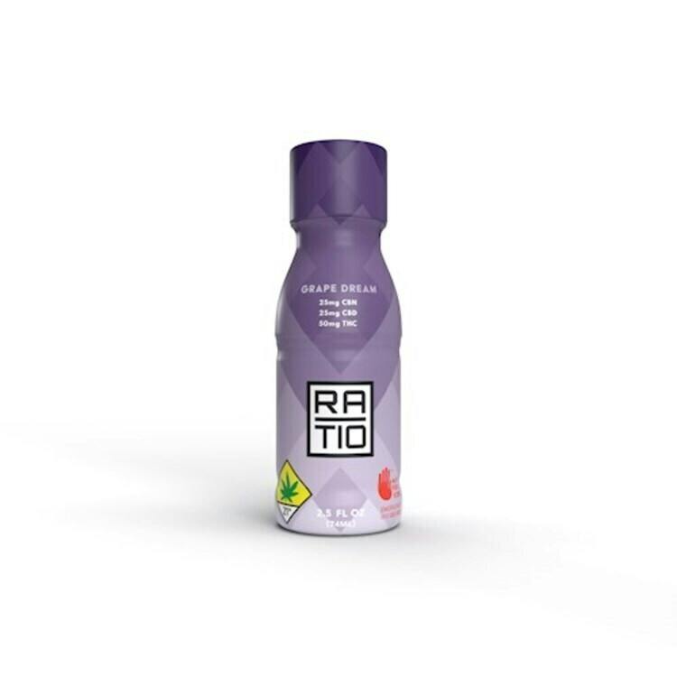 RATIO | Grape Dream 50mg THC | 25mg CBD | 25mg CBN Liquid Edible | 100mg at The Bake Shop (George)