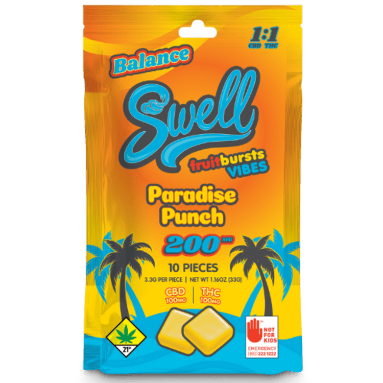 Fruit Burst | Paradise Punch 1:1 THC:CBD Edibles | 200mg