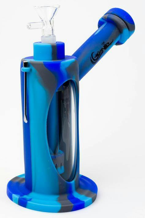 Genie 7.5" Detachable Shower Head Diffuser Silicone Bubbler - Blue/Grey