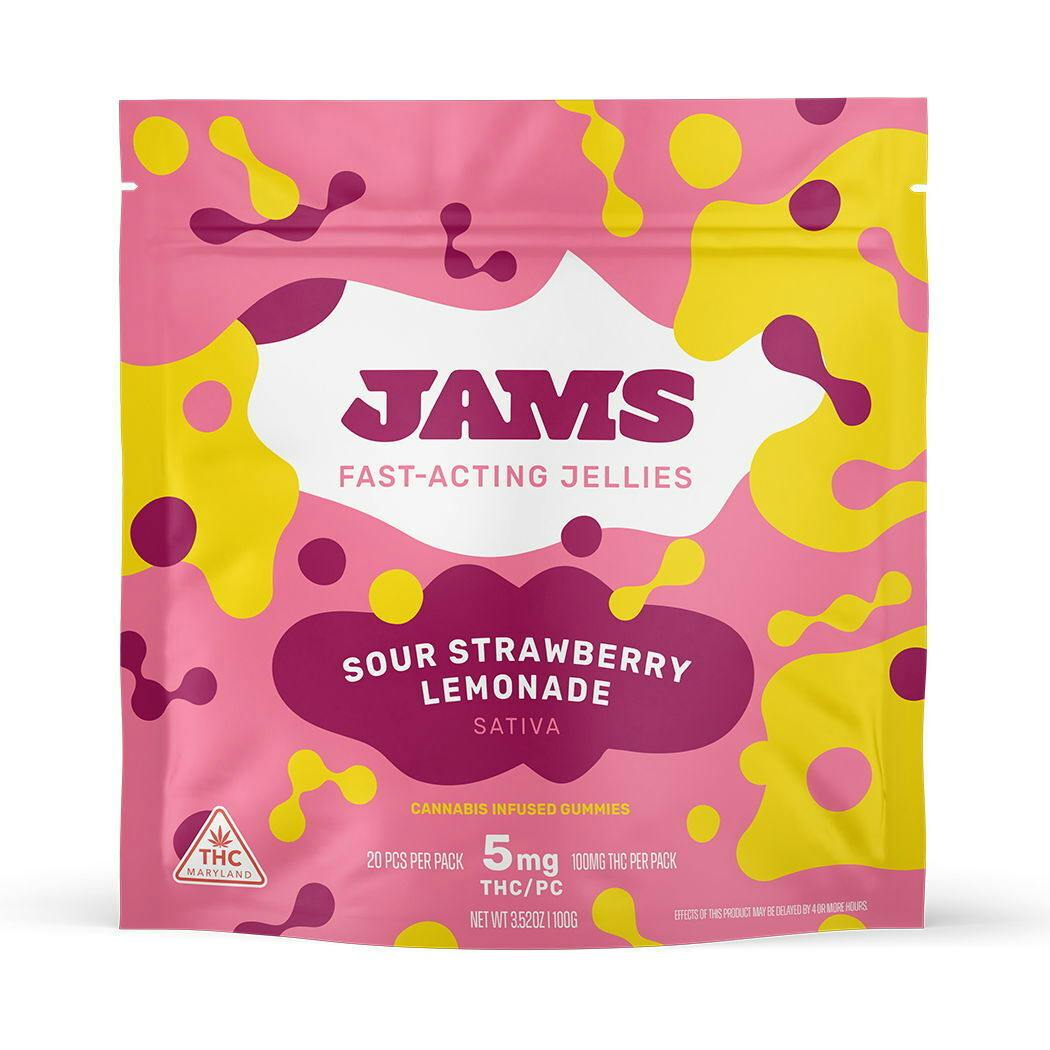 5mg Strawberry Lemonade Fast Acting Jellies - 100mg - Jams Jellies