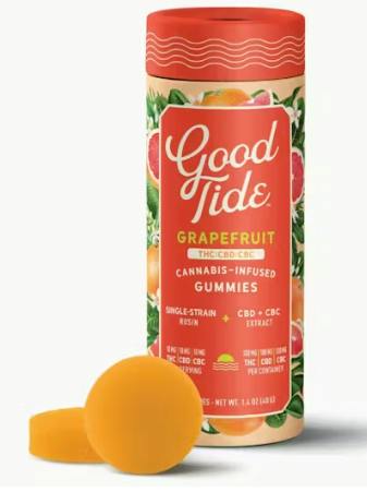 Good Tide Gummies | Grapefruit 1:1:1 THC:CBD:CBC Sativa | 100mg - 10ct