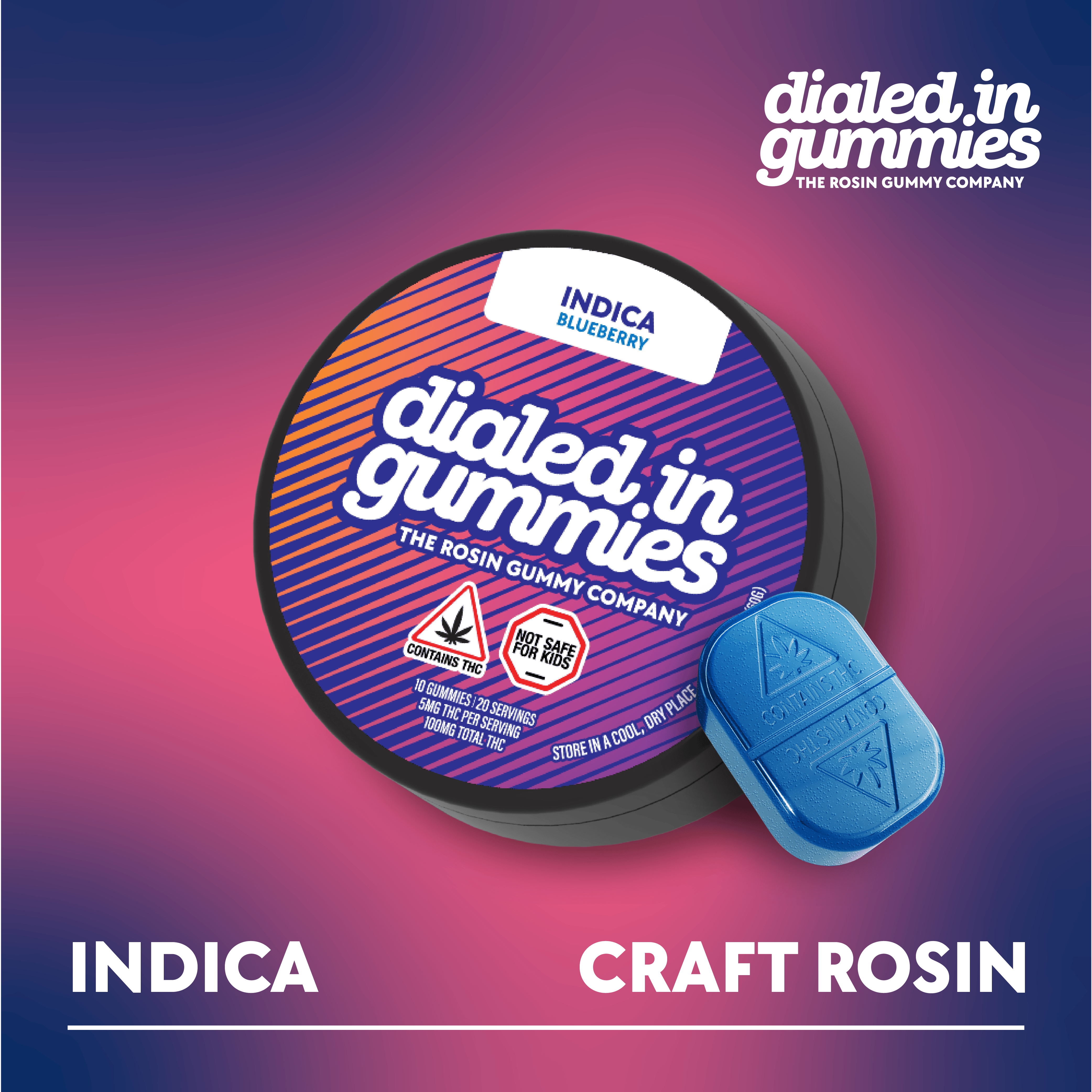 Blueberry - Rosin Gummies 20pk 100mg