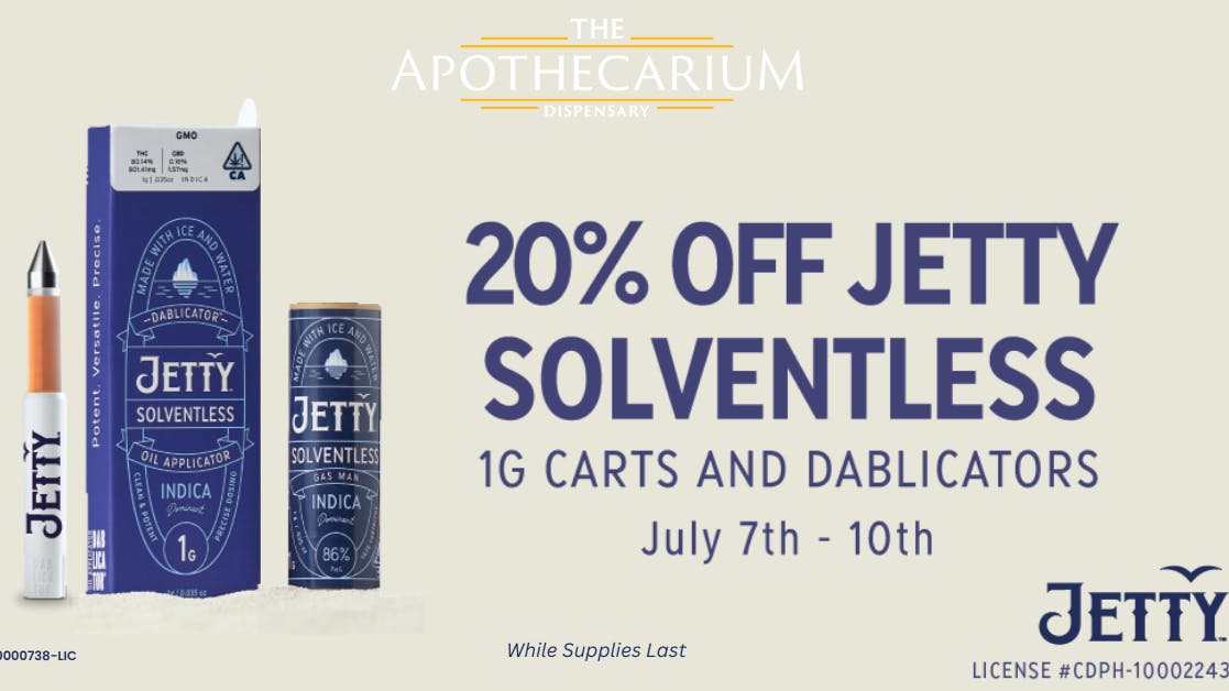 20 OFF JETTY CARTS at The Apothecarium Berkeley Delivery Weedmaps