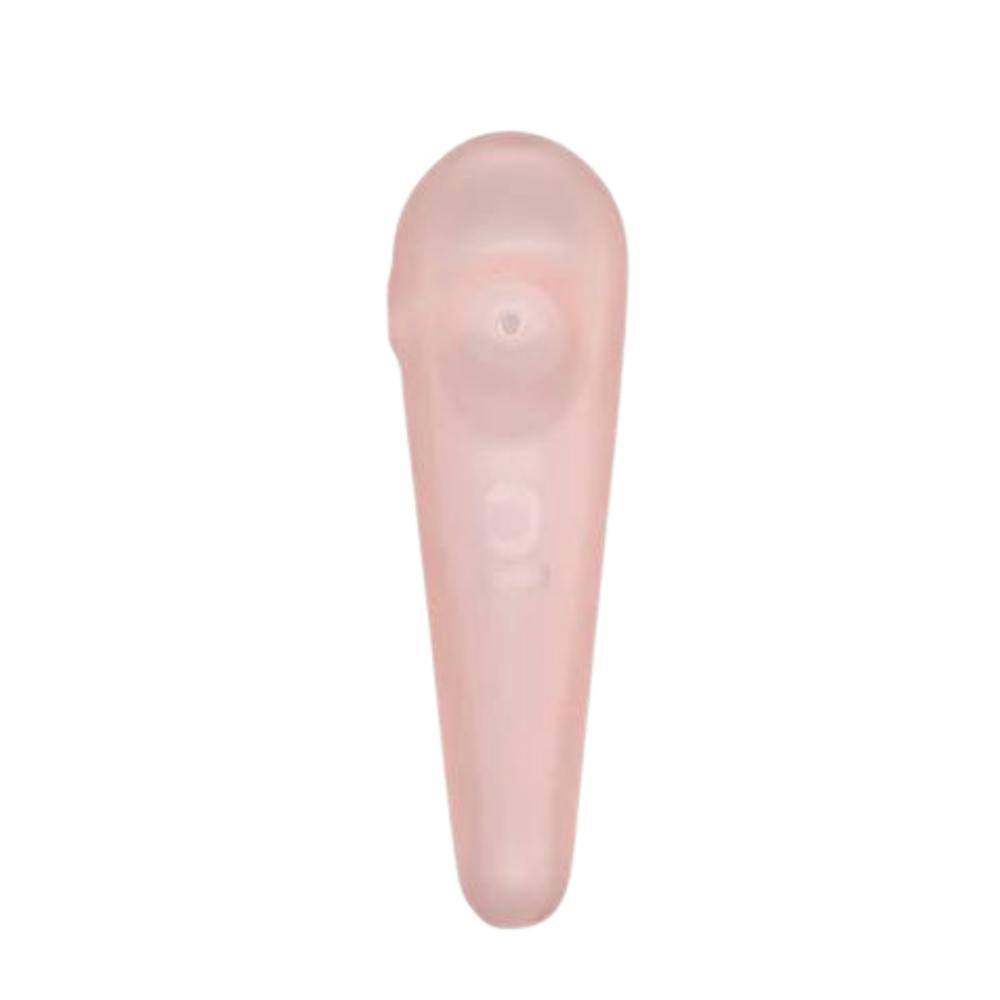 Teardrop Frosted Spoon Pipe - 4" - Pink