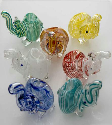 Medium Elephant Glass Hand Pipe
