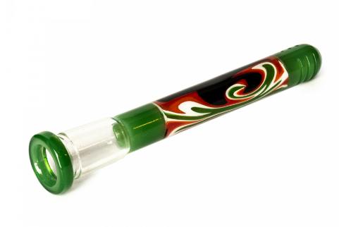 Red Eye Glass 130mm Jade Green Wig-Wag Diffuser Downstem